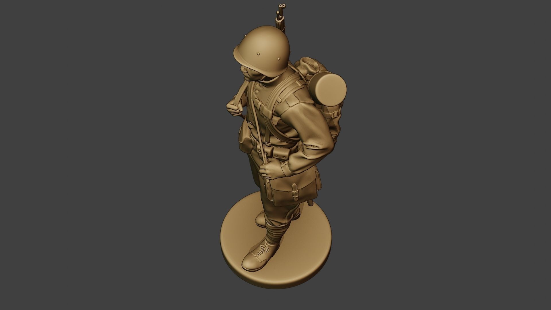 Russian soldier ww2 Walk2 R1 3D print model_15