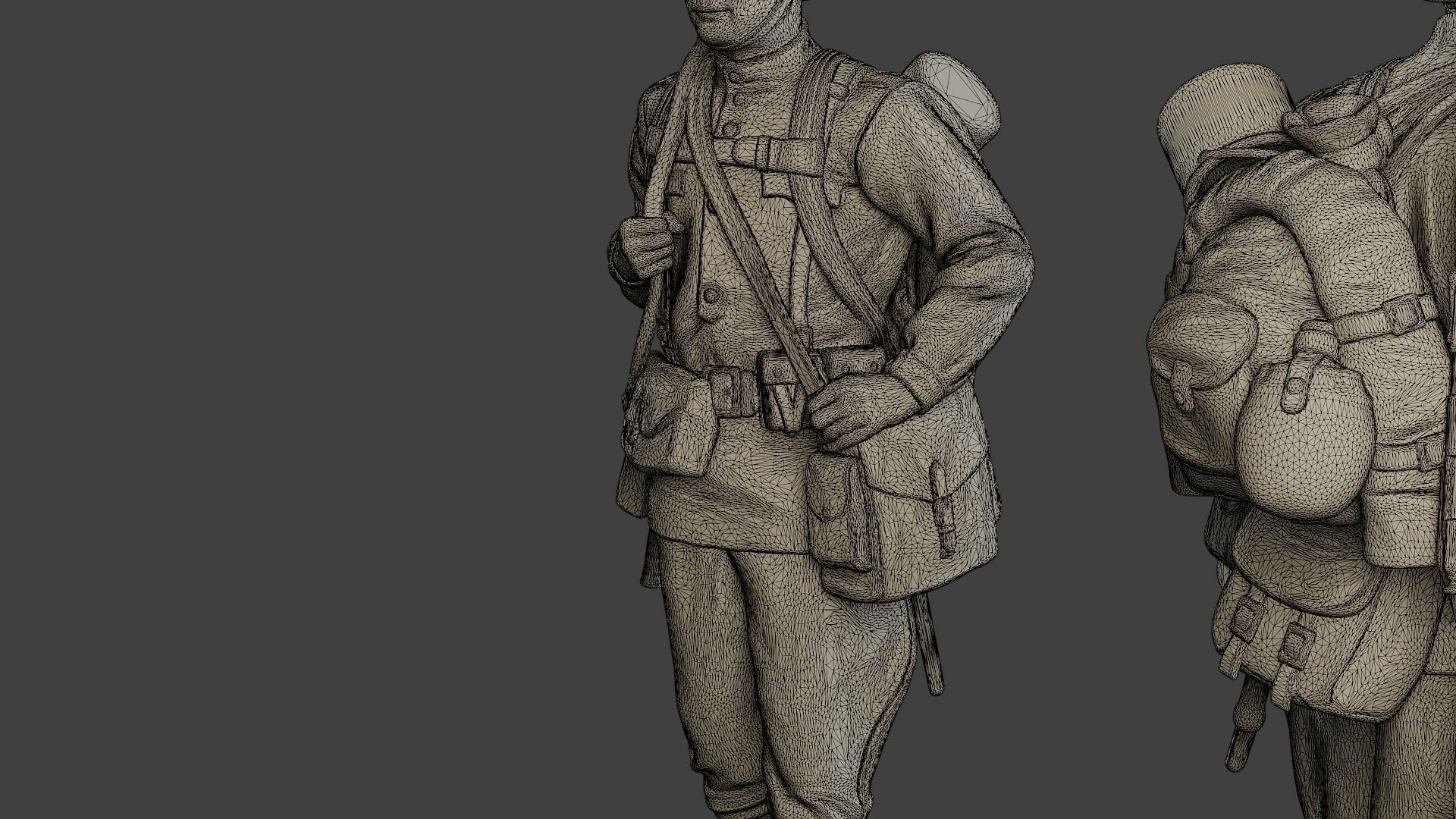 Russian soldier ww2 Walk2 R1 3D print model_12