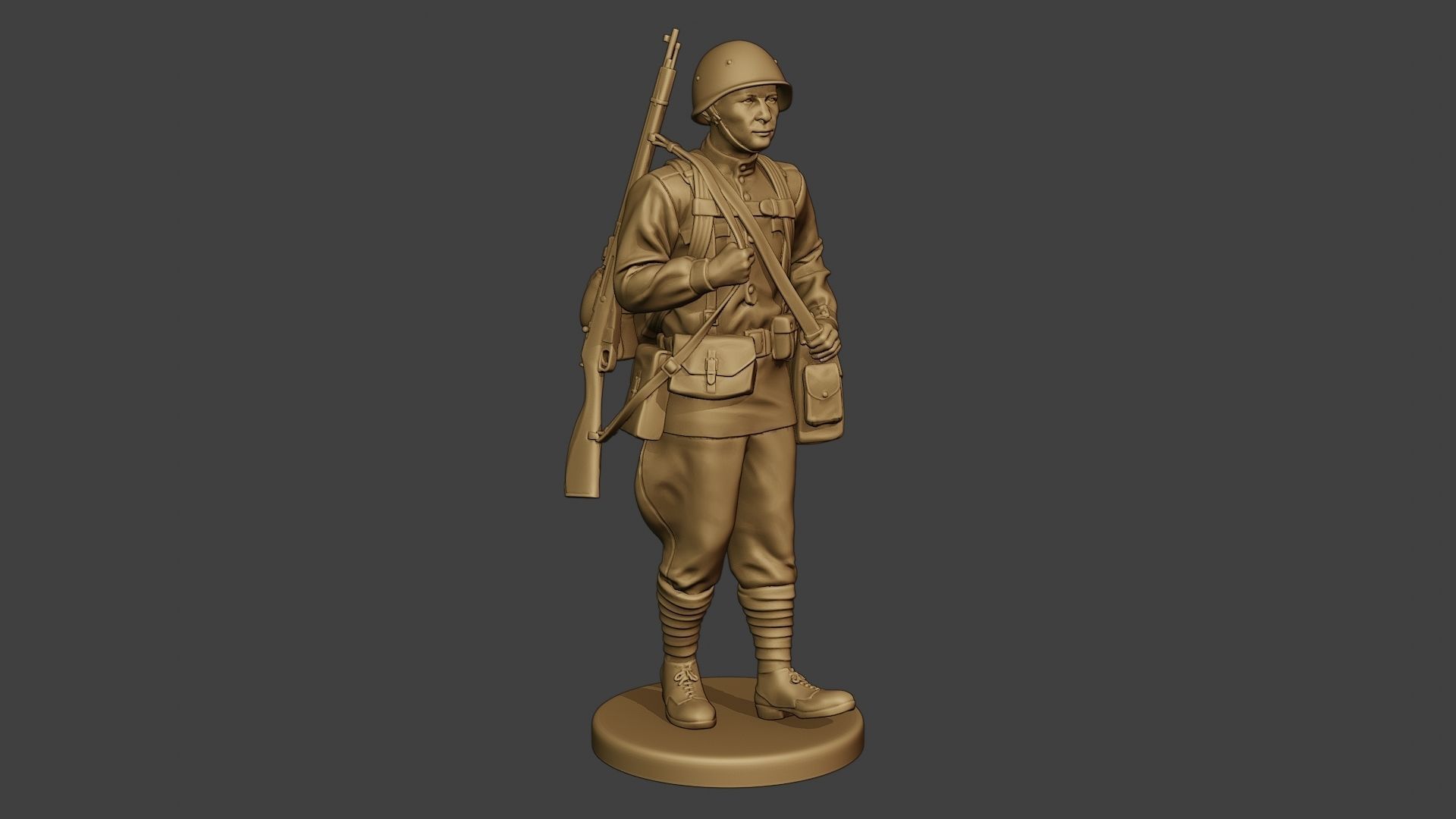 Russian soldier ww2 Walk2 R1 3D print model_10