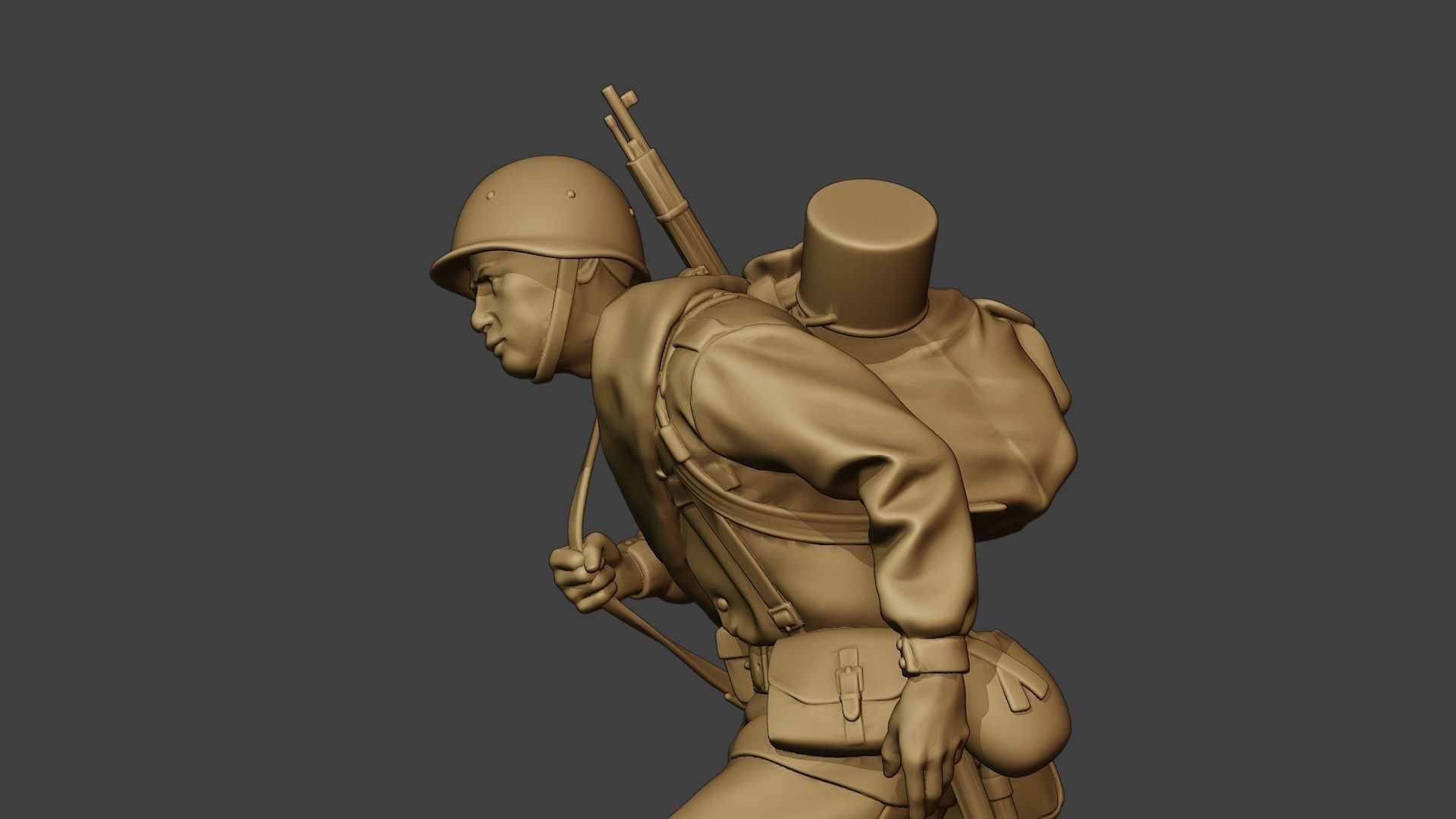 Russian soldier ww2 Walk4 R1 3D print model_17