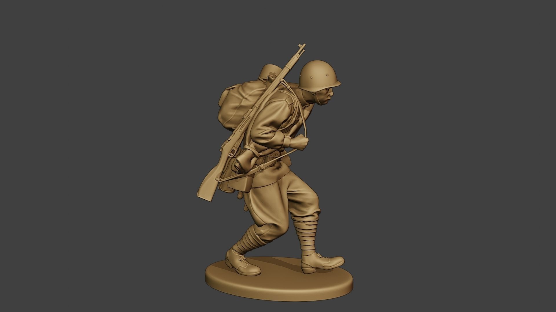 Russian soldier ww2 Walk4 R1 3D print model_9