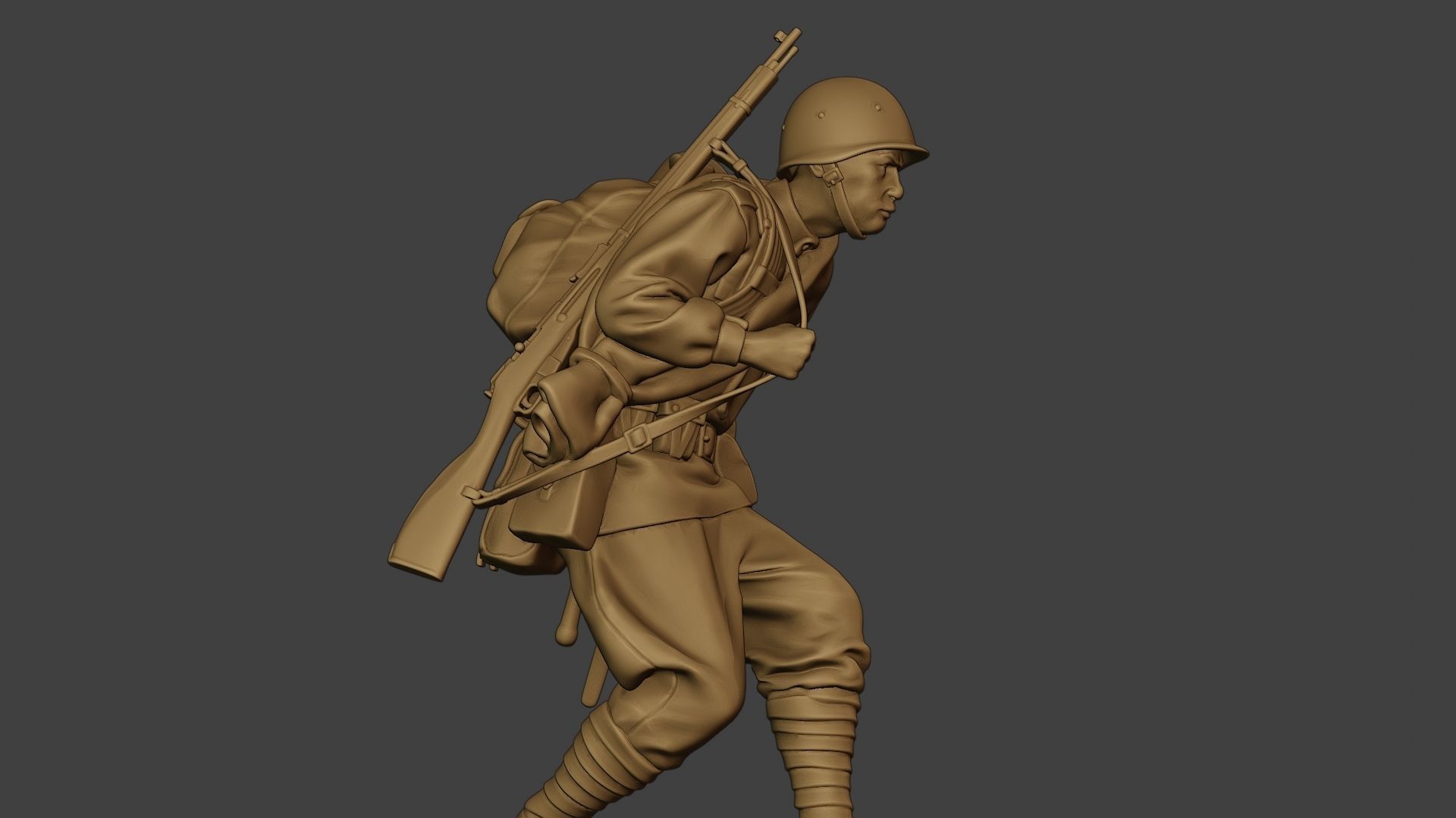 Russian soldier ww2 Walk4 R1 3D print model_29