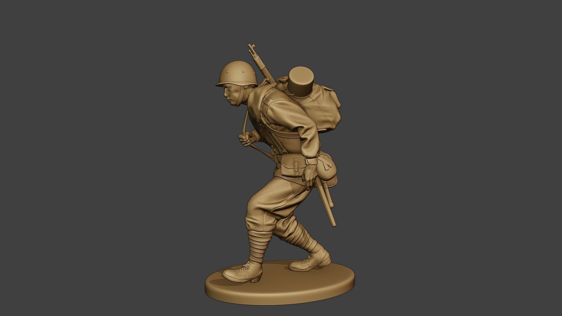 Russian soldier ww2 Walk4 R1 3D print model_3