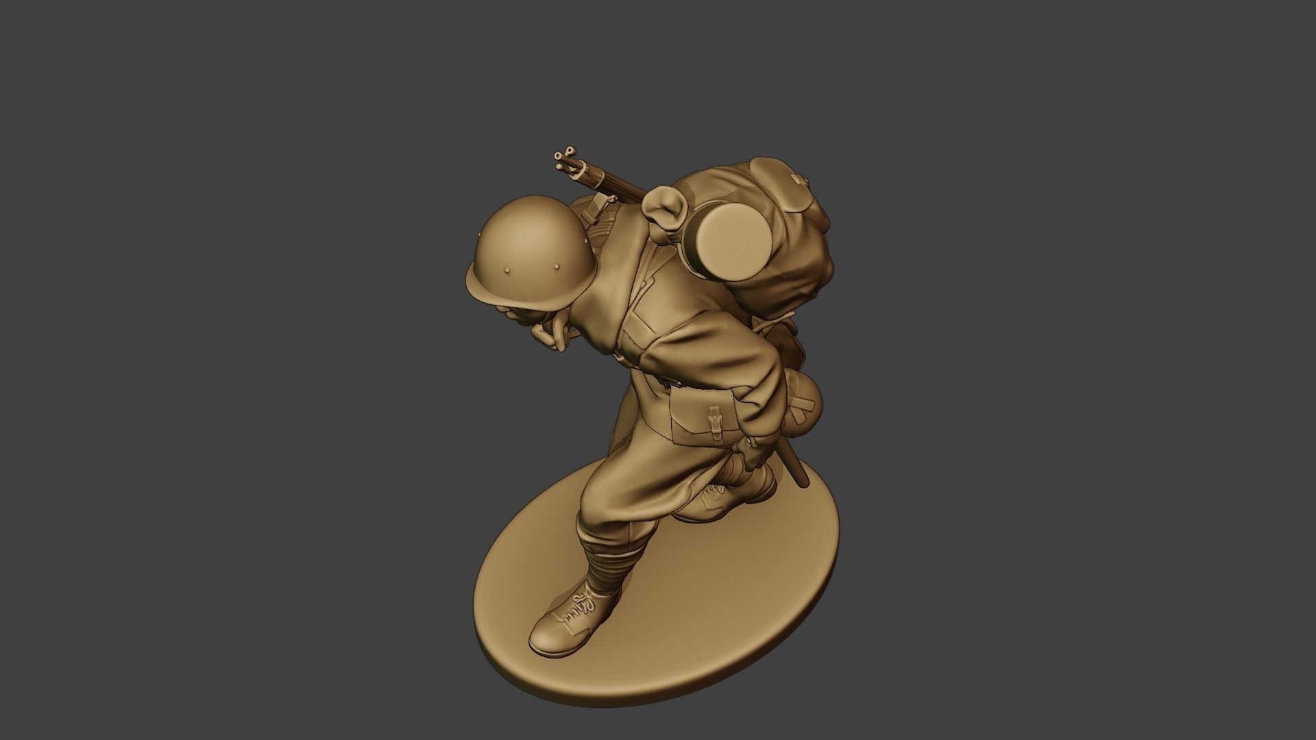 Russian soldier ww2 Walk4 R1 3D print model_15