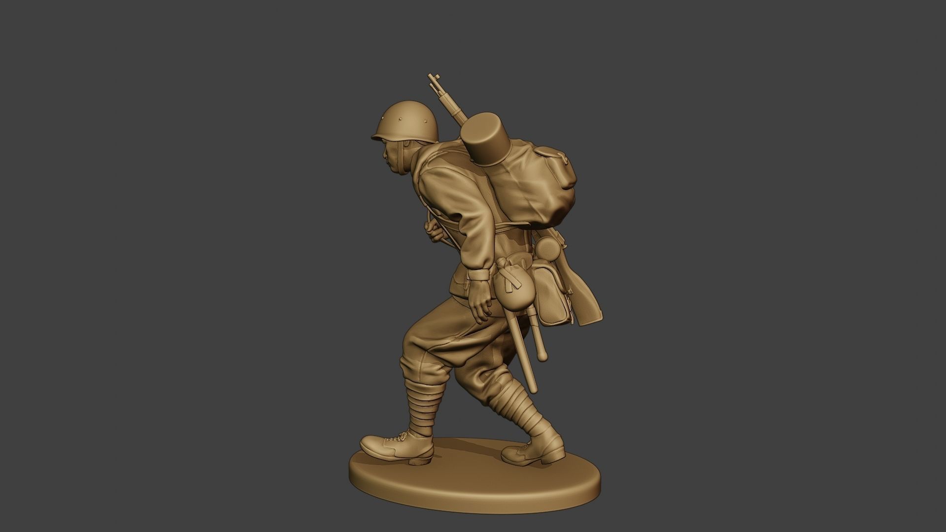 Russian soldier ww2 Walk4 R1 3D print model_4