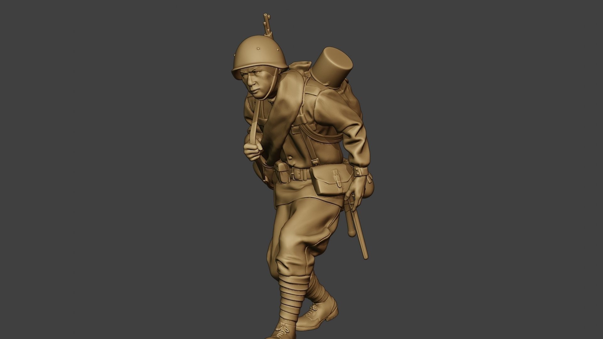 Russian soldier ww2 Walk4 R1 3D print model_27