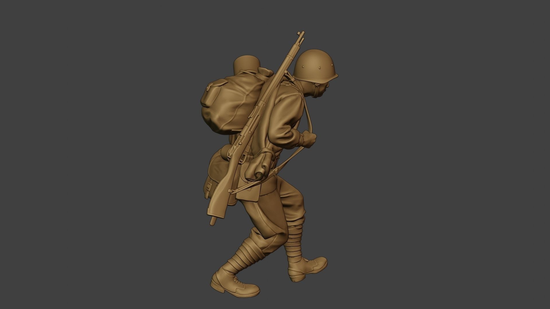 Russian soldier ww2 Walk4 R1 3D print model_31