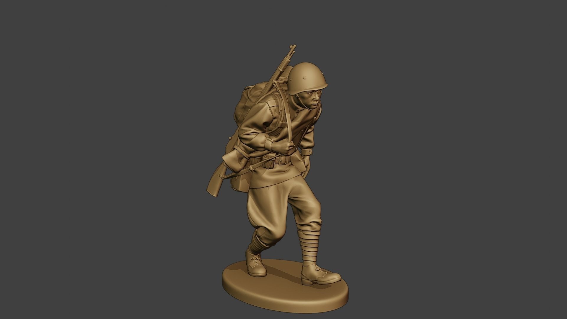 Russian soldier ww2 Walk4 R1 3D print model_10