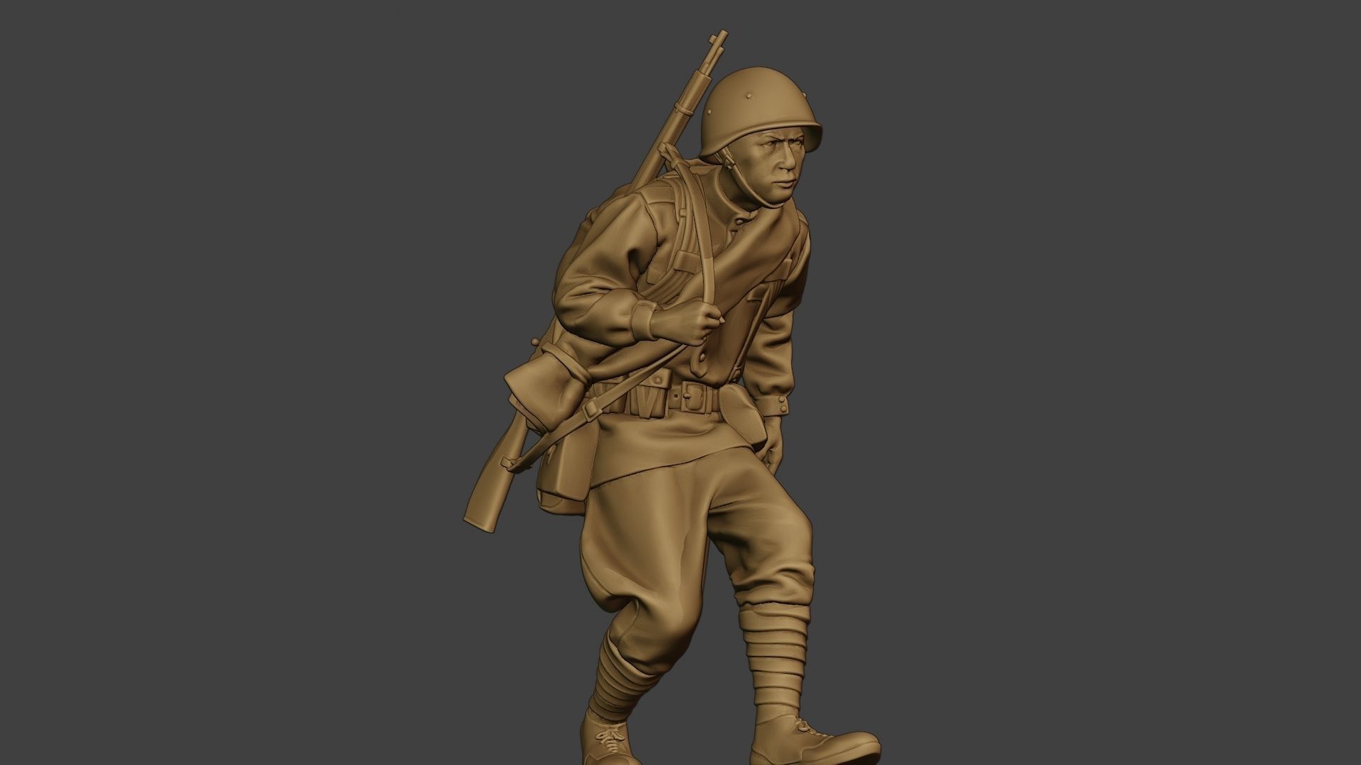 Russian soldier ww2 Walk4 R1 3D print model_13
