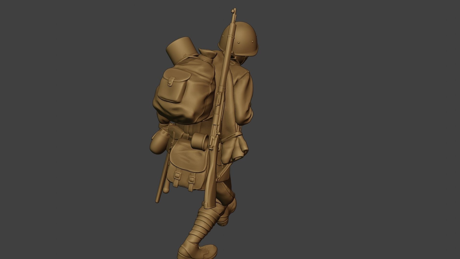 Russian soldier ww2 Walk4 R1 3D print model_24