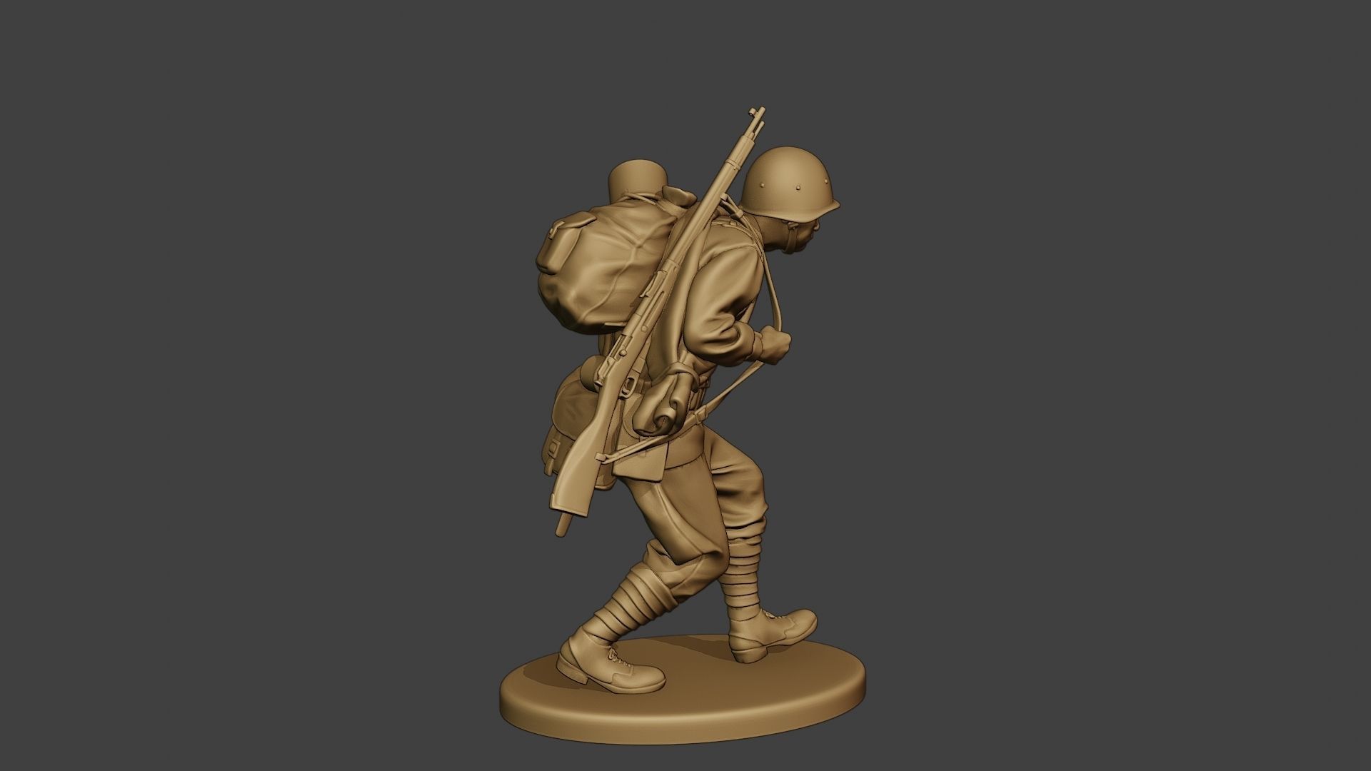 Russian soldier ww2 Walk4 R1 3D print model_8