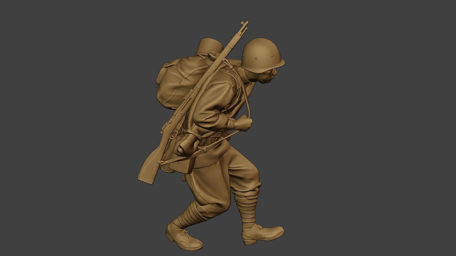 Russian soldier ww2 Walk4 R1 3D print model_30