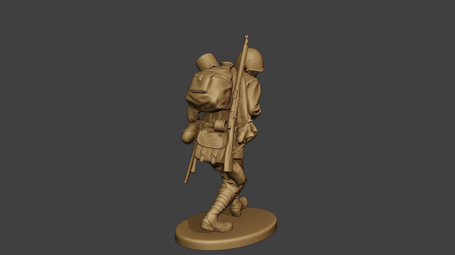 Russian soldier ww2 Walk4 R1 3D print model_7