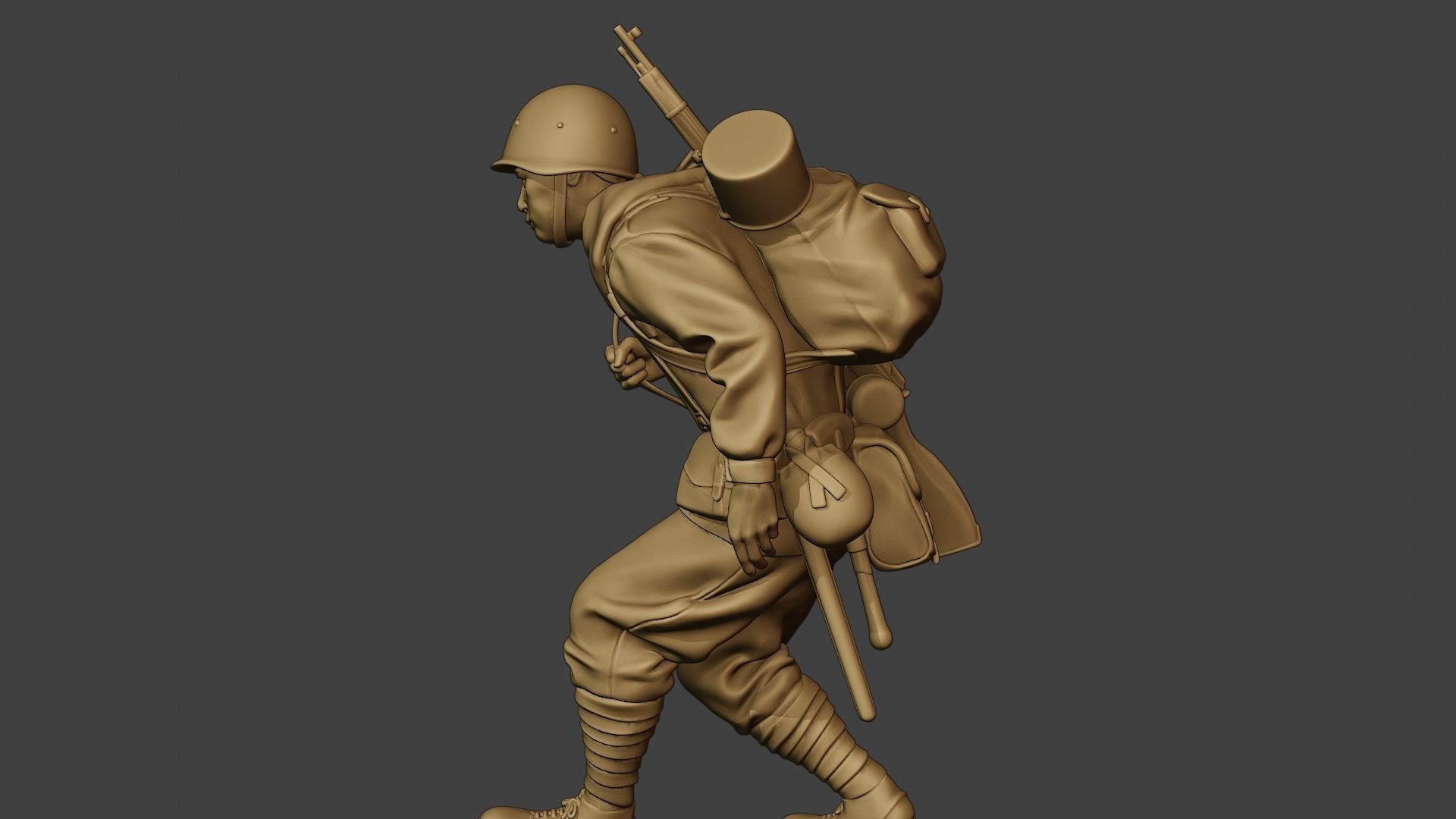 Russian soldier ww2 Walk4 R1 3D print model_26