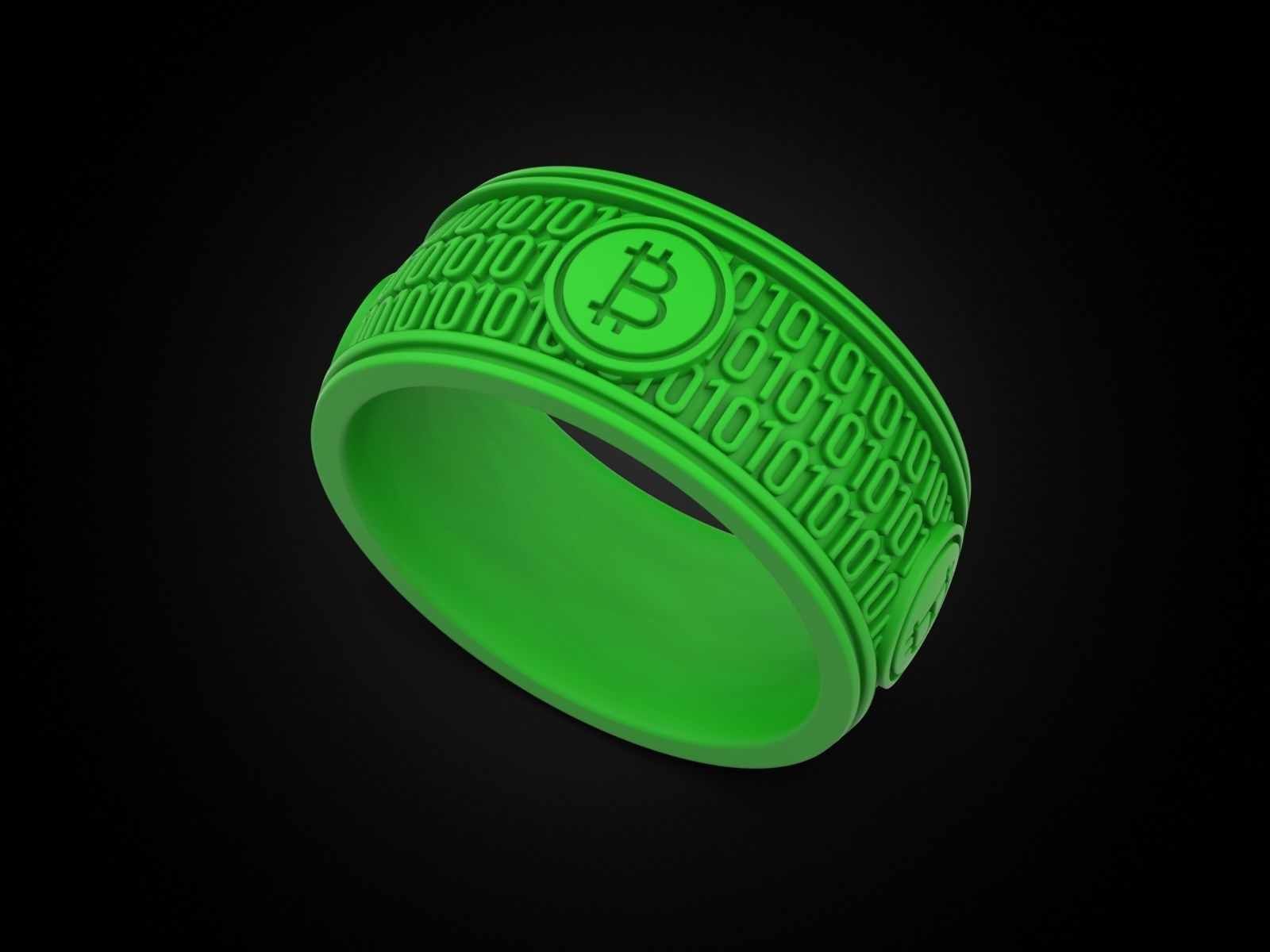 Bitcoin Zeros and ones Ring 3D print model_8