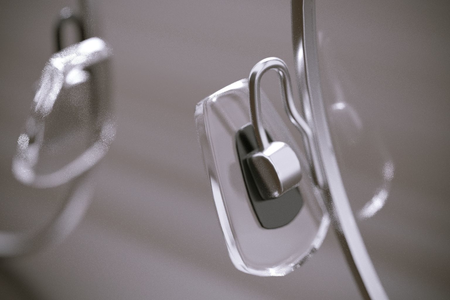 glasses pair of on wooden table 3D model_2