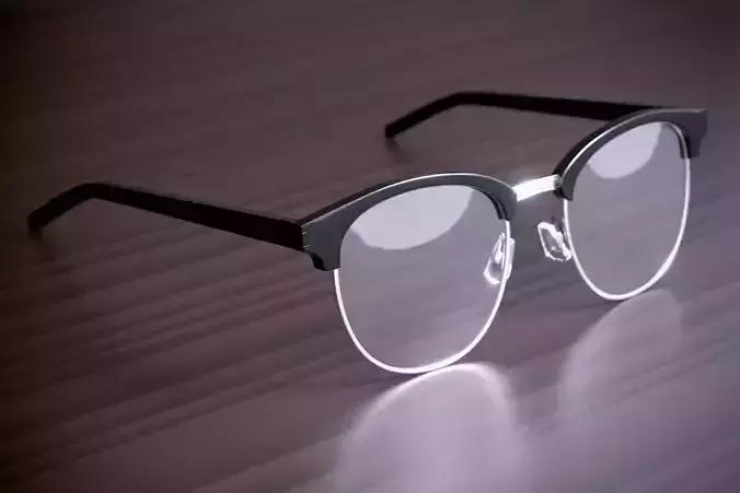 glasses pair of on wooden table