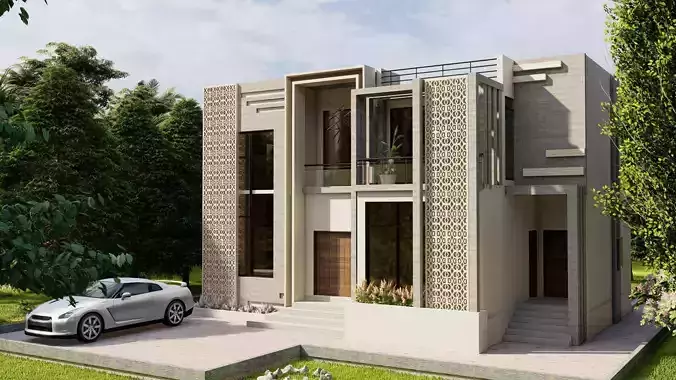 HOUSE MODEL modern with fence
