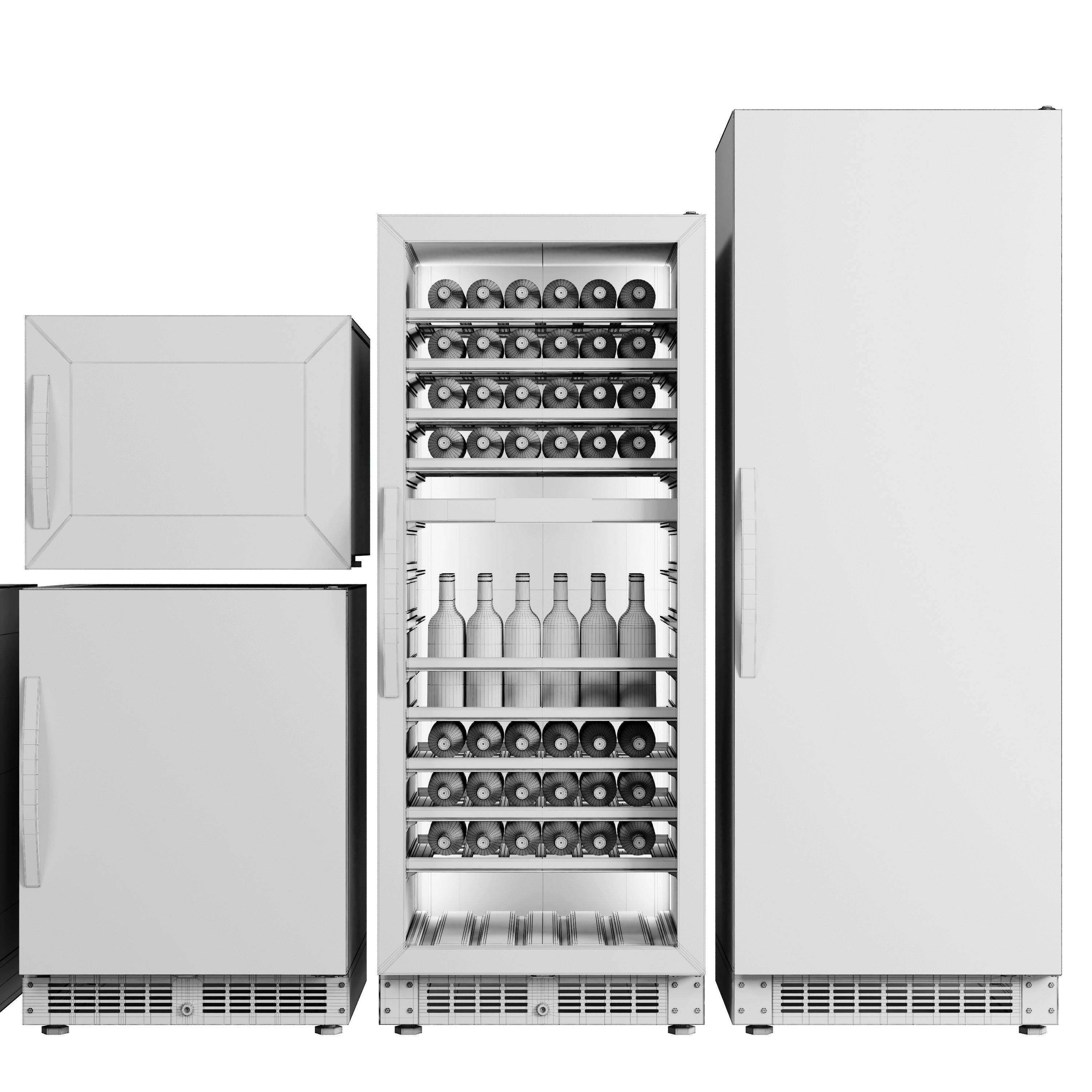 Collection Wine Refrigerator Dometic Low-poly 3D model_5