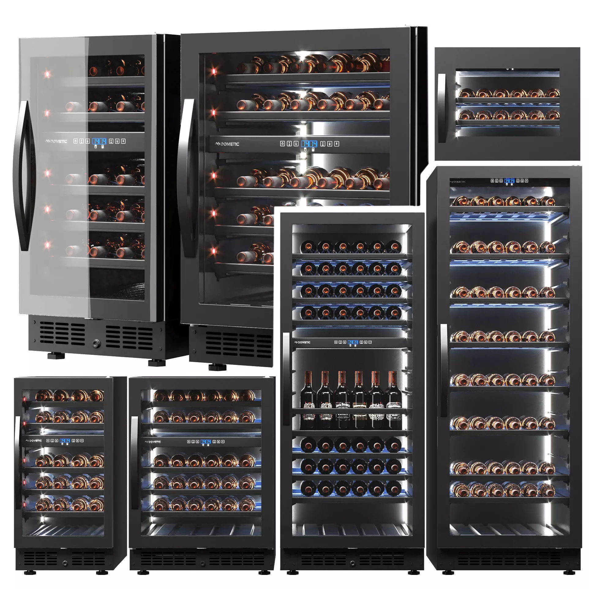 Collection Wine Refrigerator Dometic Low-poly 3D model_0