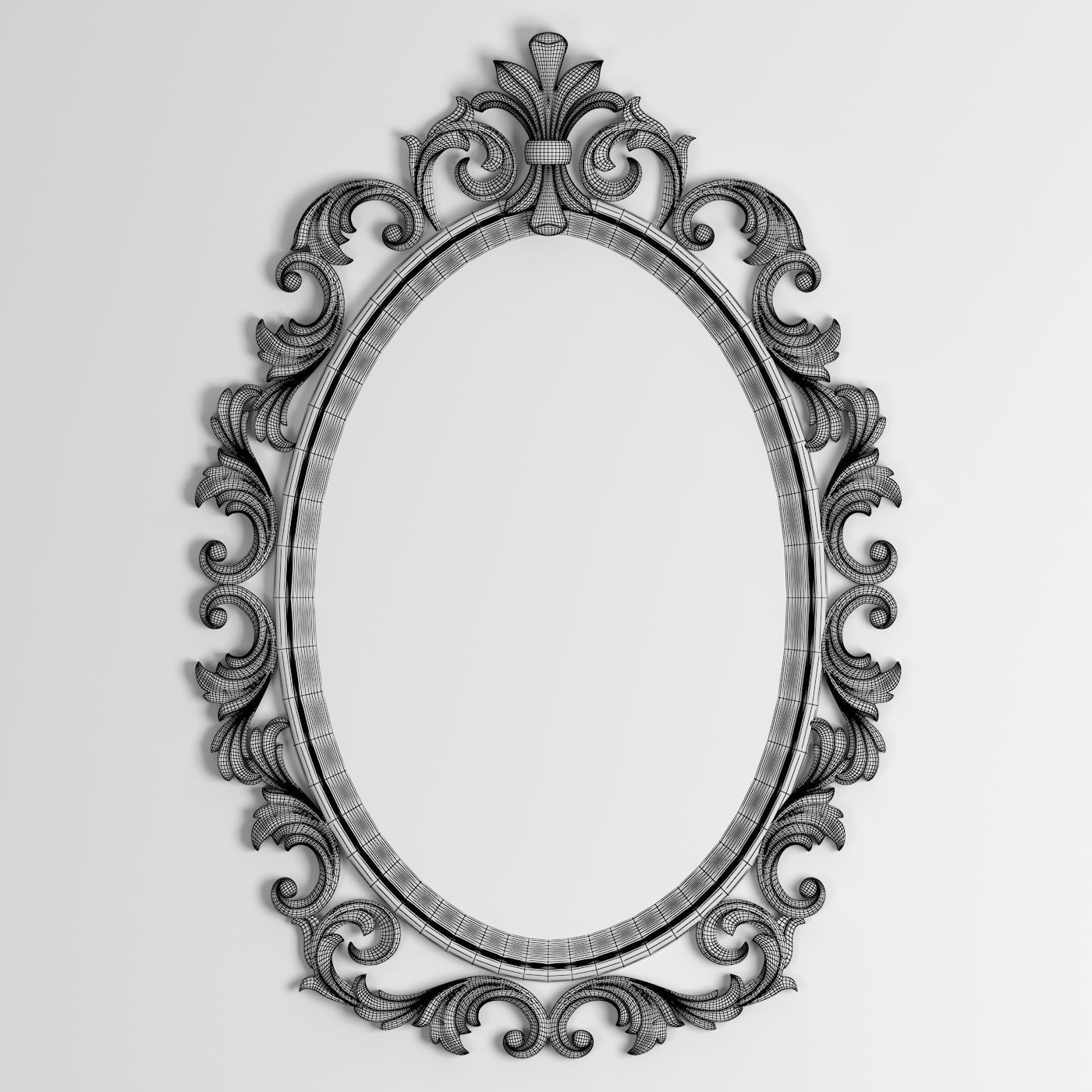 3D Model Mirror Decor element 3D print model_1