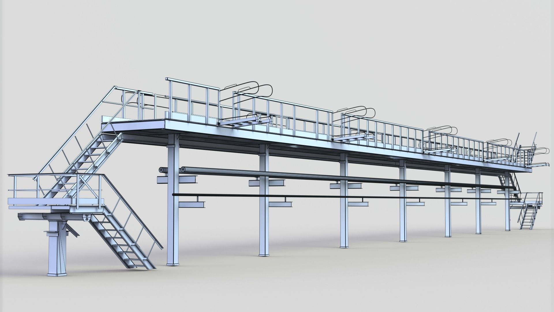 Staircase conveyor belt 3D model_6