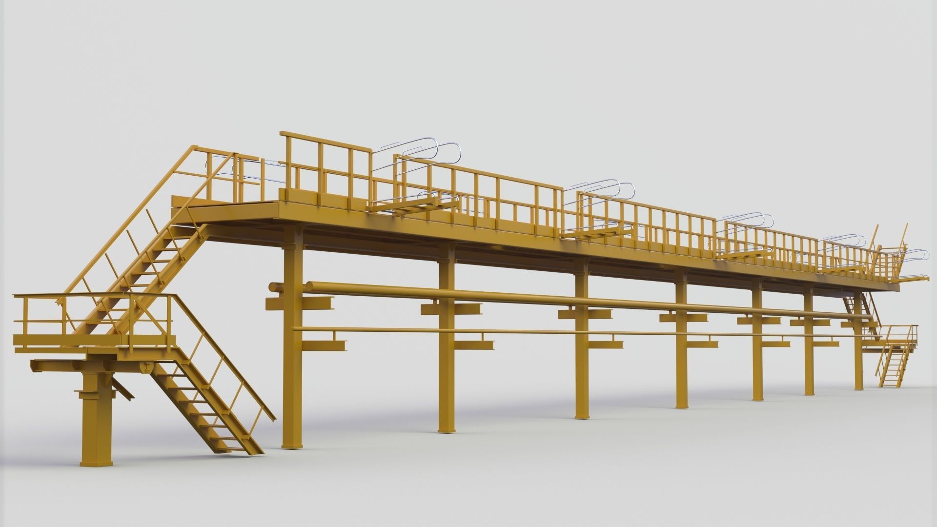 Staircase conveyor belt 3D model_1