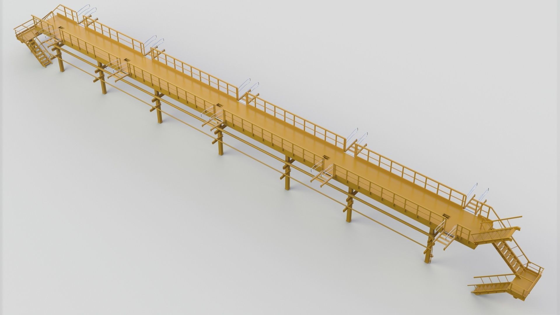 Staircase conveyor belt 3D model_3