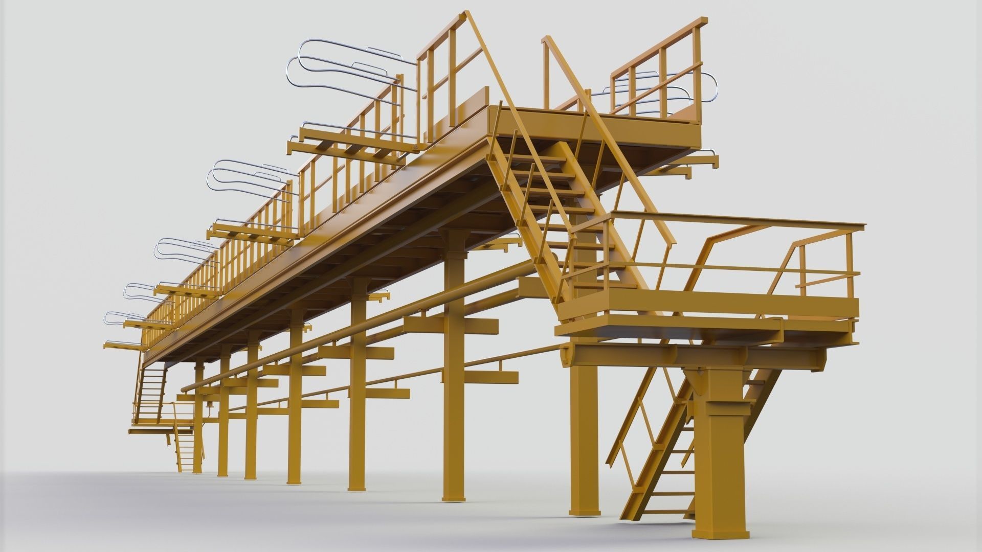 Staircase conveyor belt 3D model_4