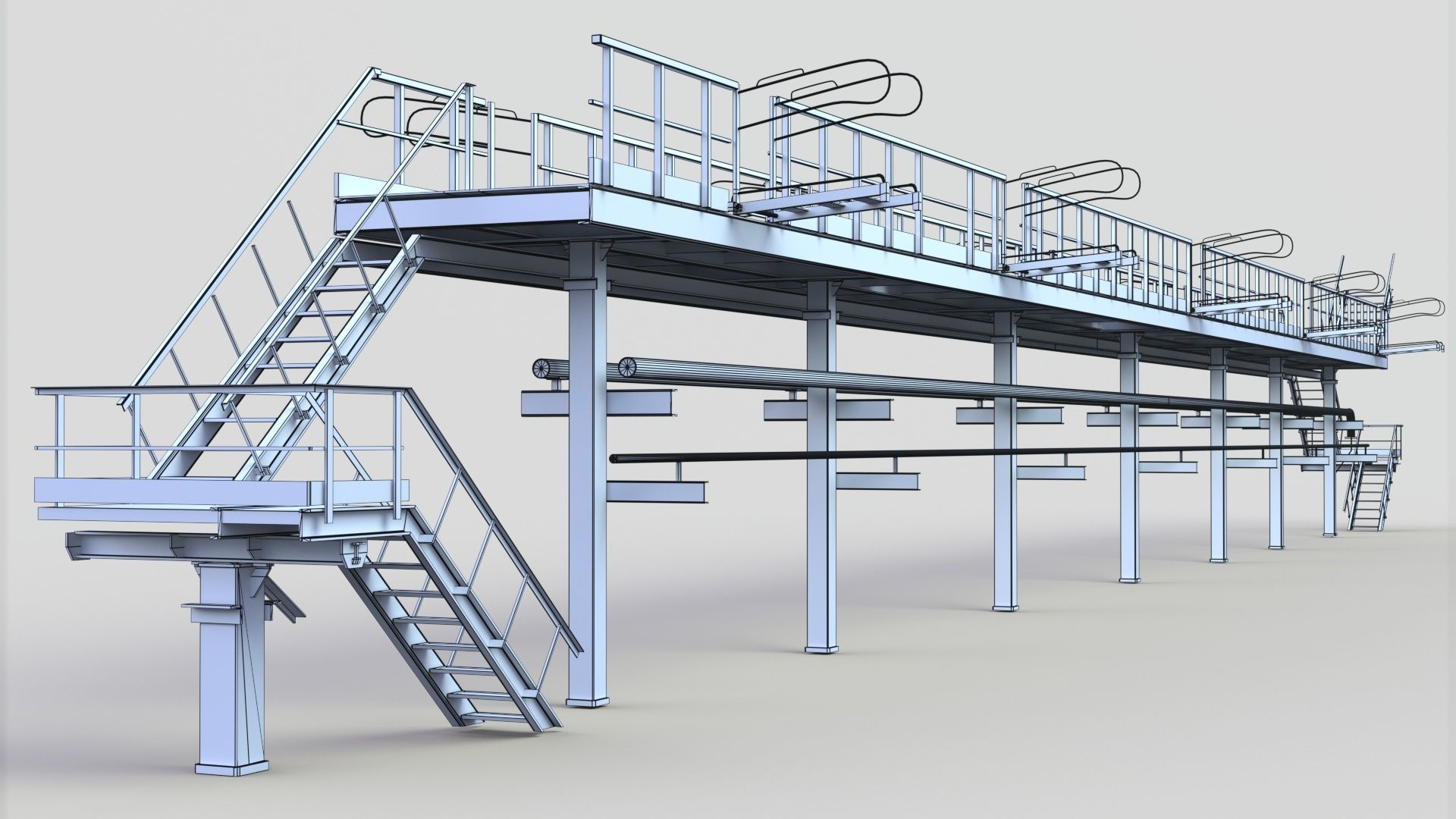 Staircase conveyor belt 3D model_7