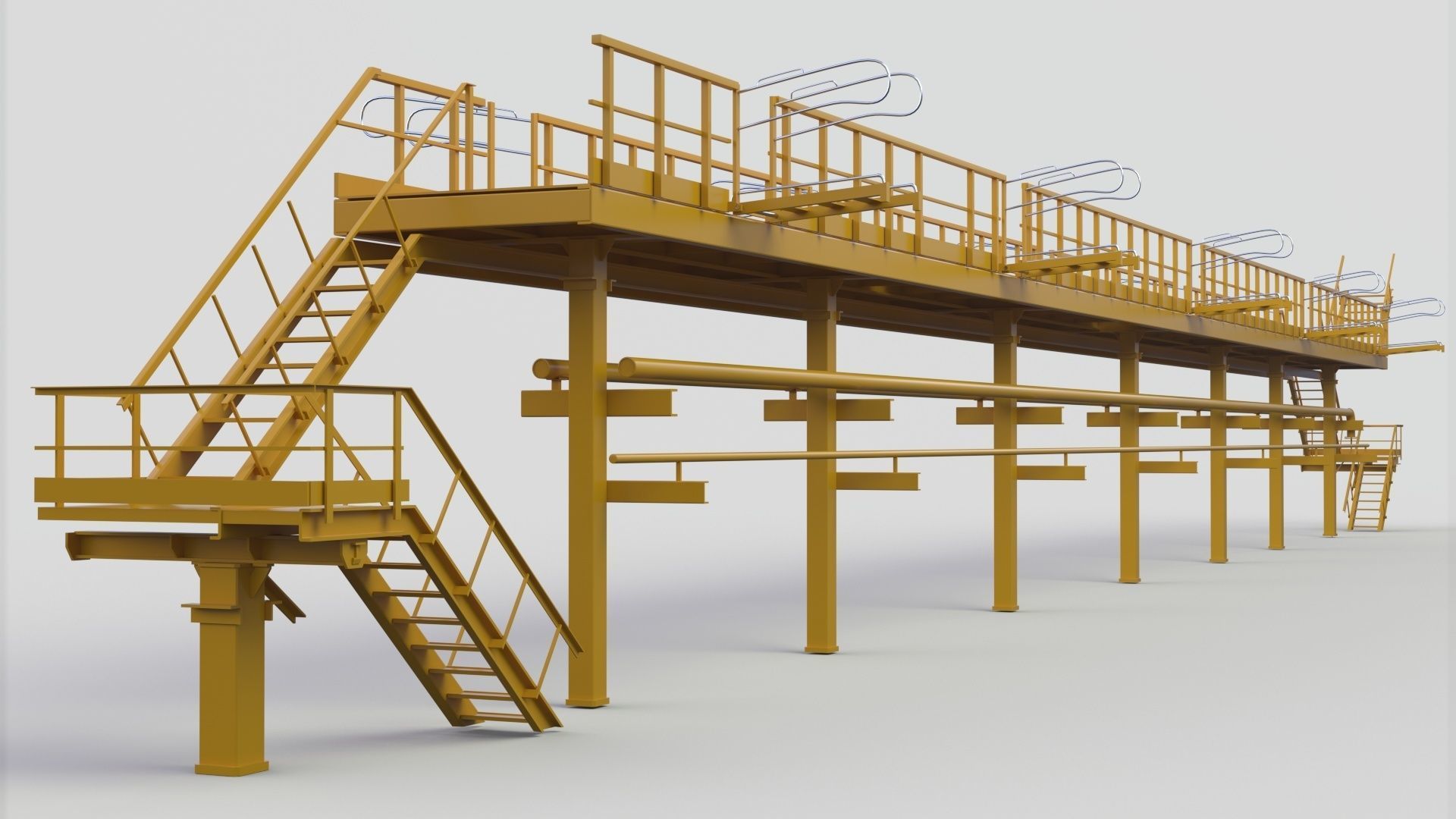 Staircase conveyor belt 3D model_2