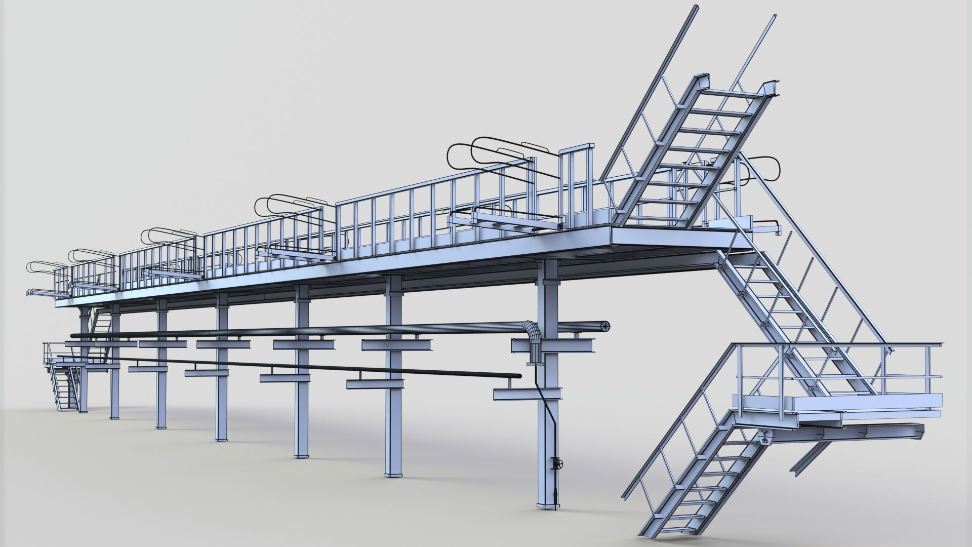 Staircase conveyor belt 3D model_5