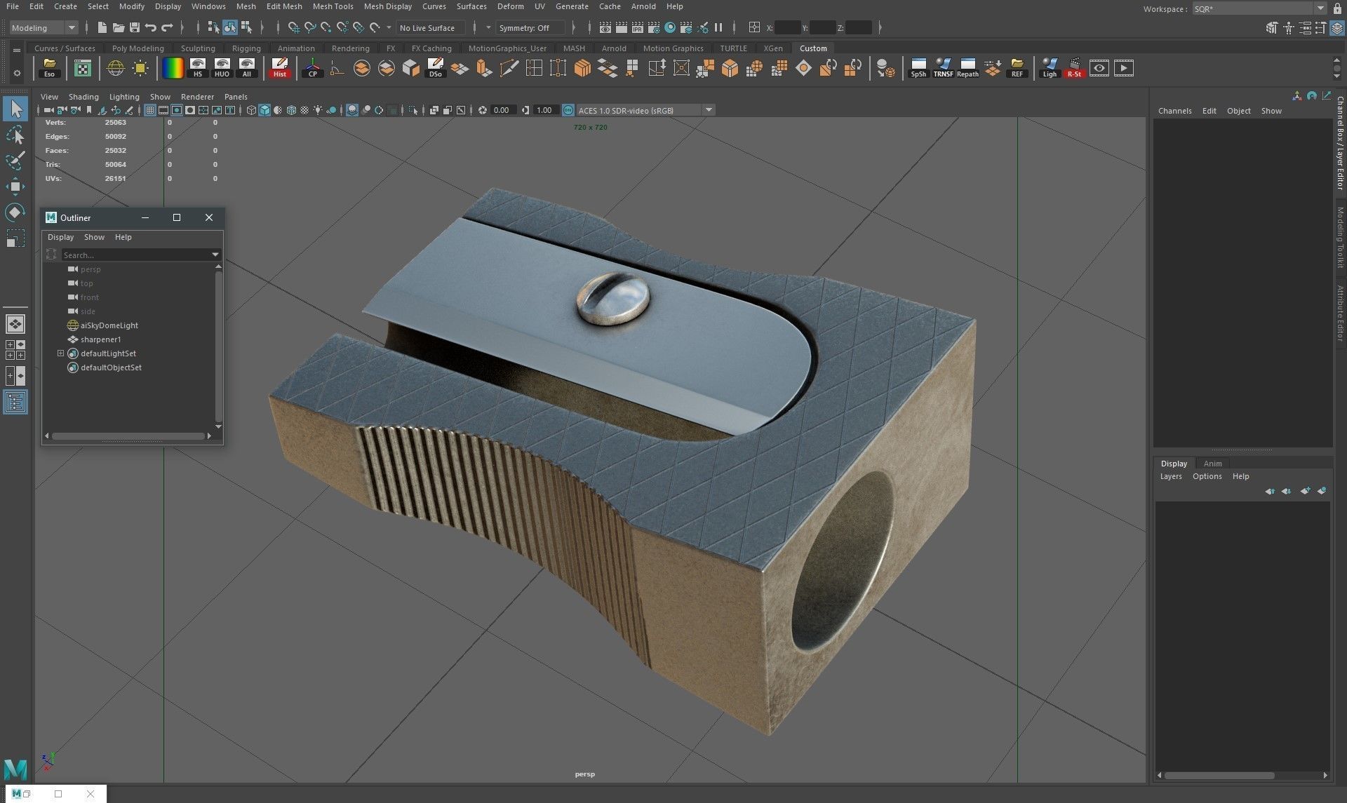 Classic pencil sharpener 3D model_11