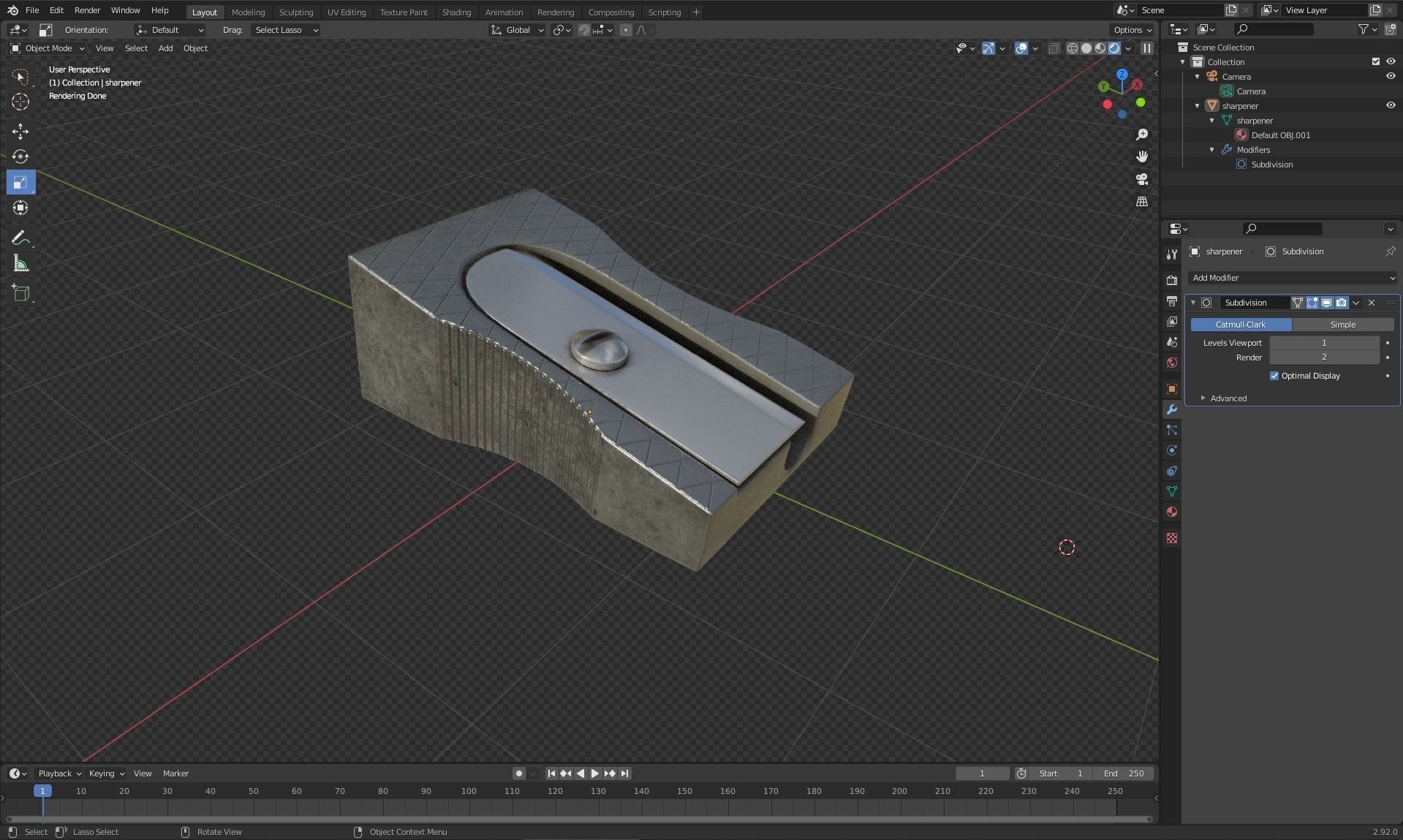 Classic pencil sharpener 3D model_12