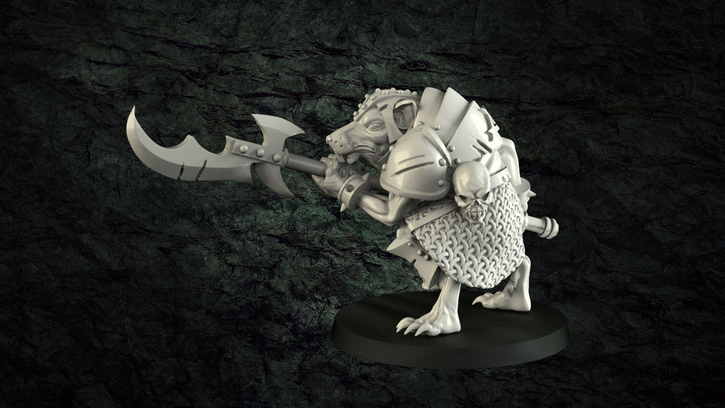 Halberdier rat Free 3D print model_1