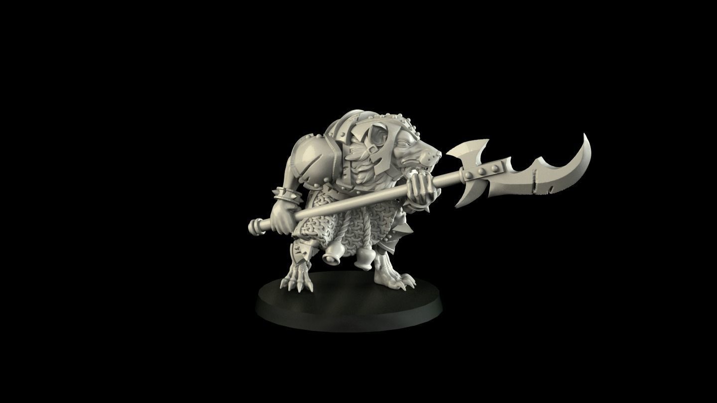 Halberdier rat Free 3D print model_2