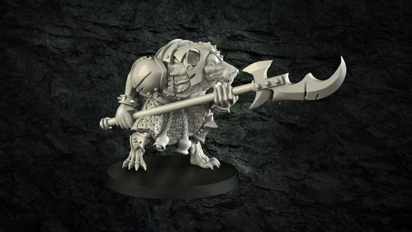 Halberdier rat Free 3D print model_0