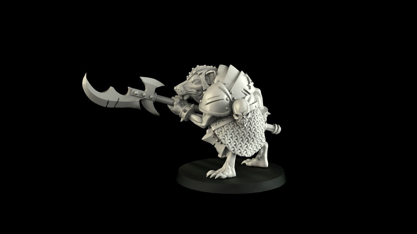 Halberdier rat Free 3D print model_3