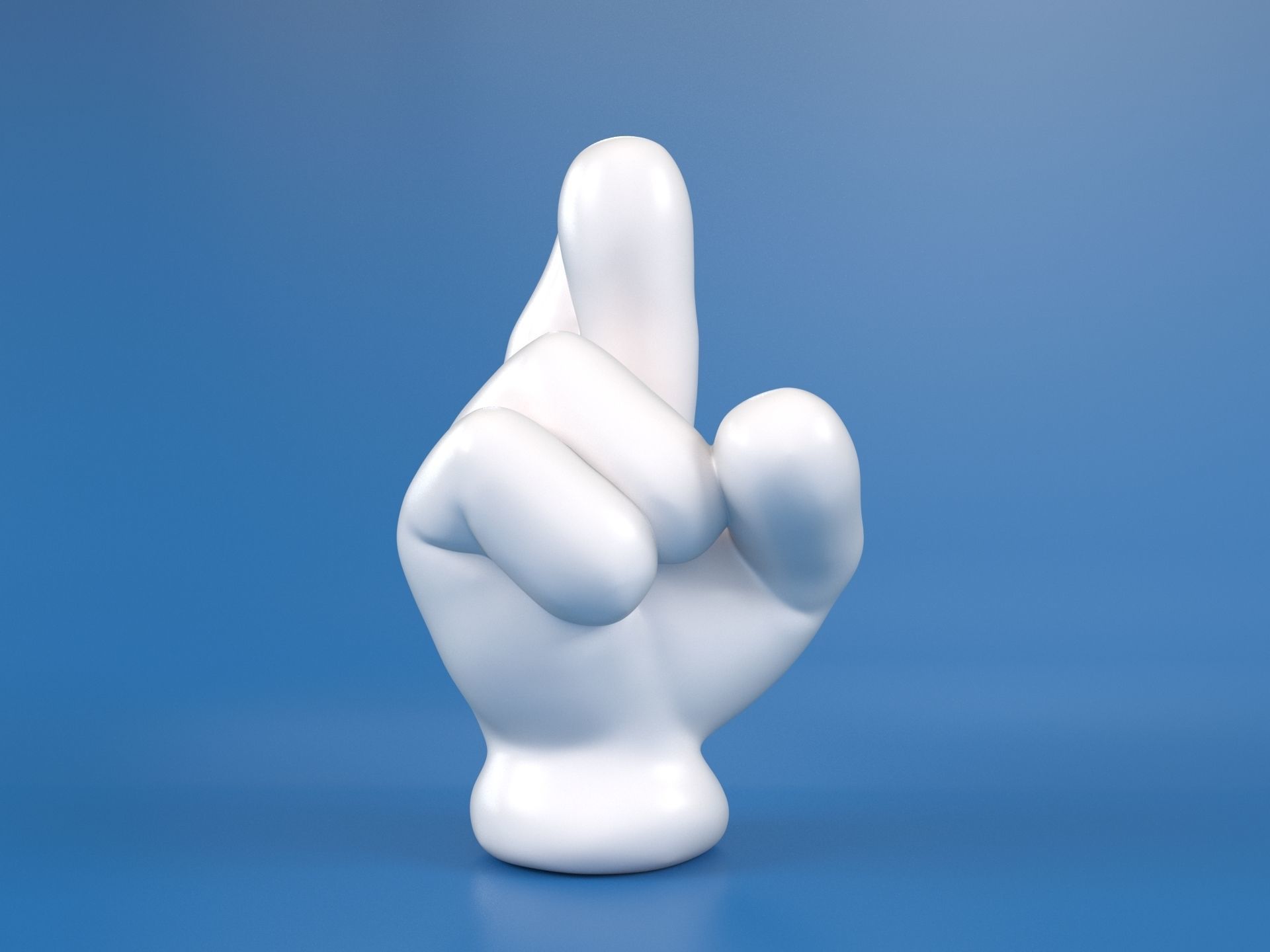 Cartoon hand 5 fingers Cross 3D print model_6