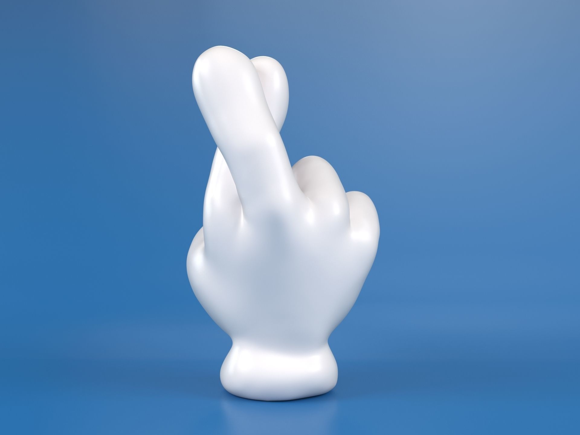 Cartoon hand 5 fingers Cross 3D print model_4