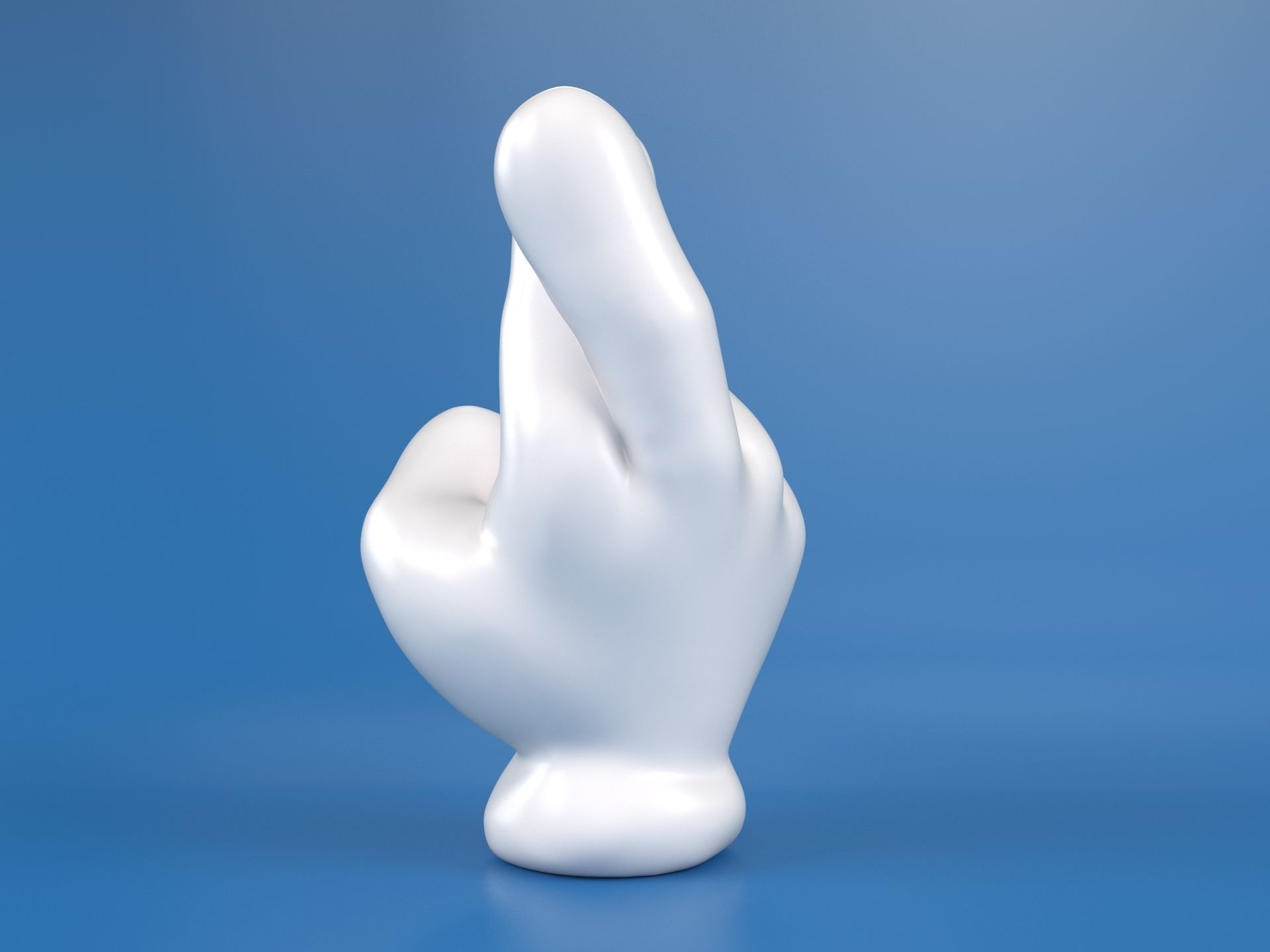 Cartoon hand 5 fingers Cross 3D print model_3