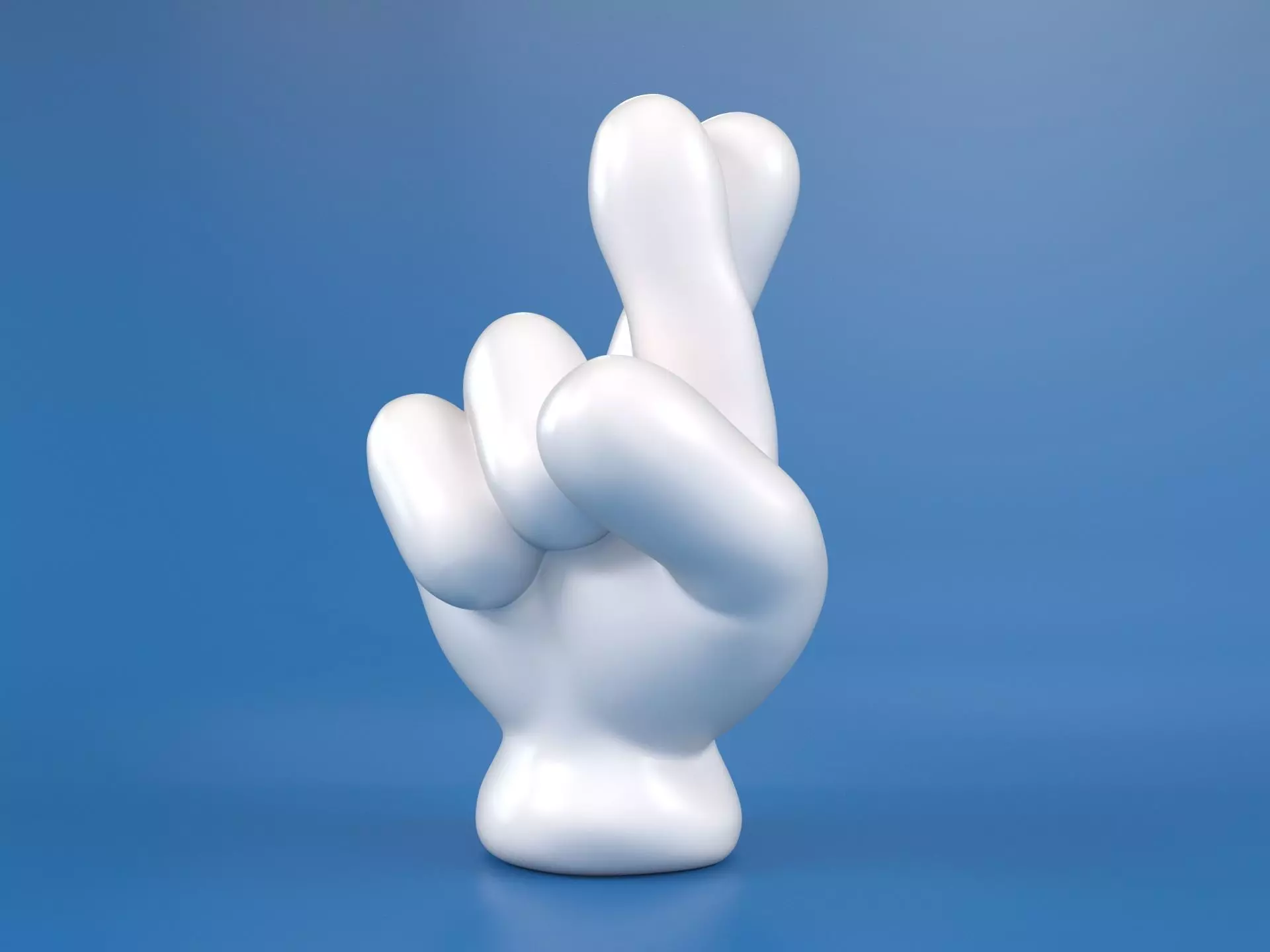 Cartoon hand 5 fingers Cross 3D print model_0
