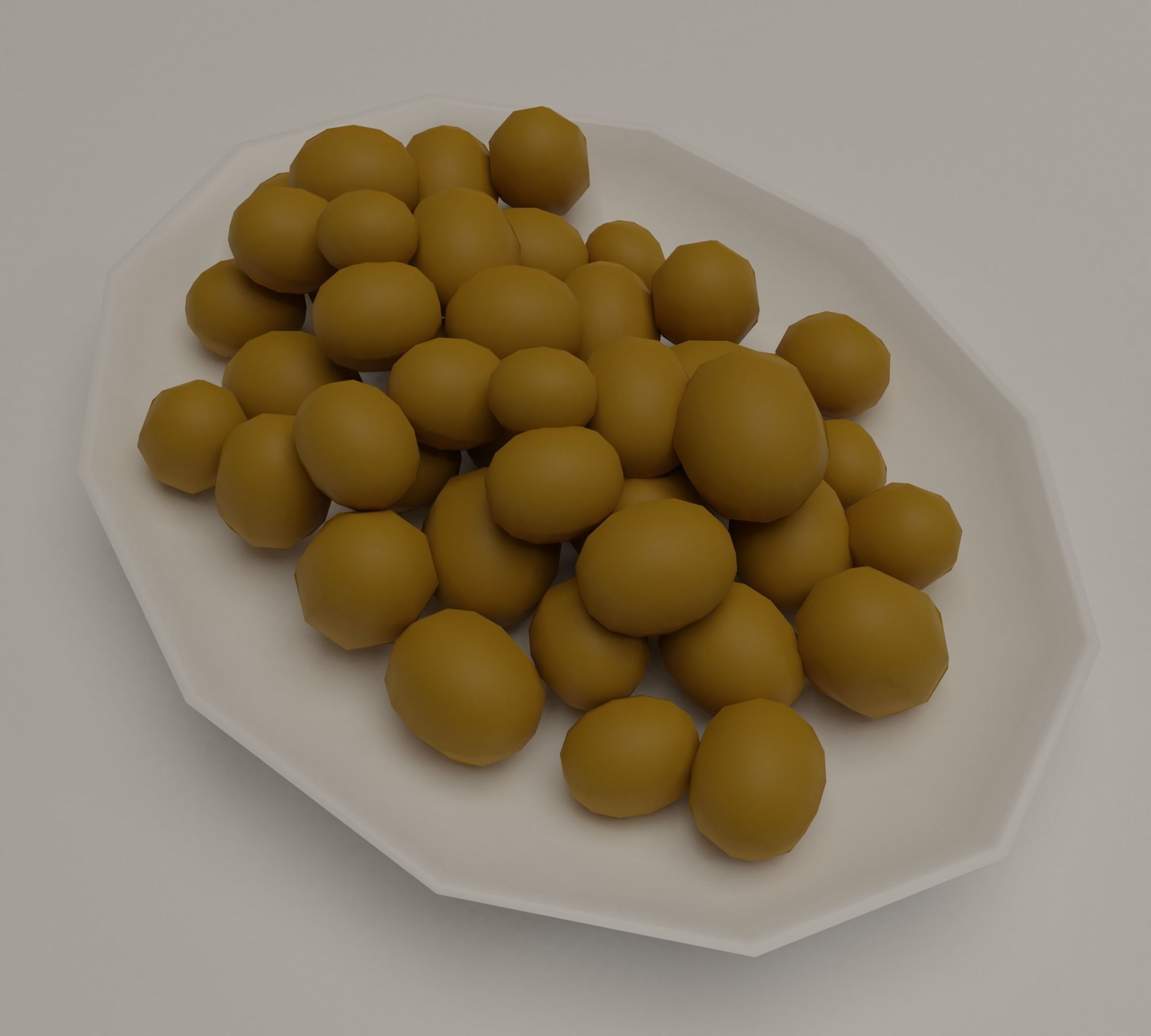 Christmas dinner Low-poly 3D model_7