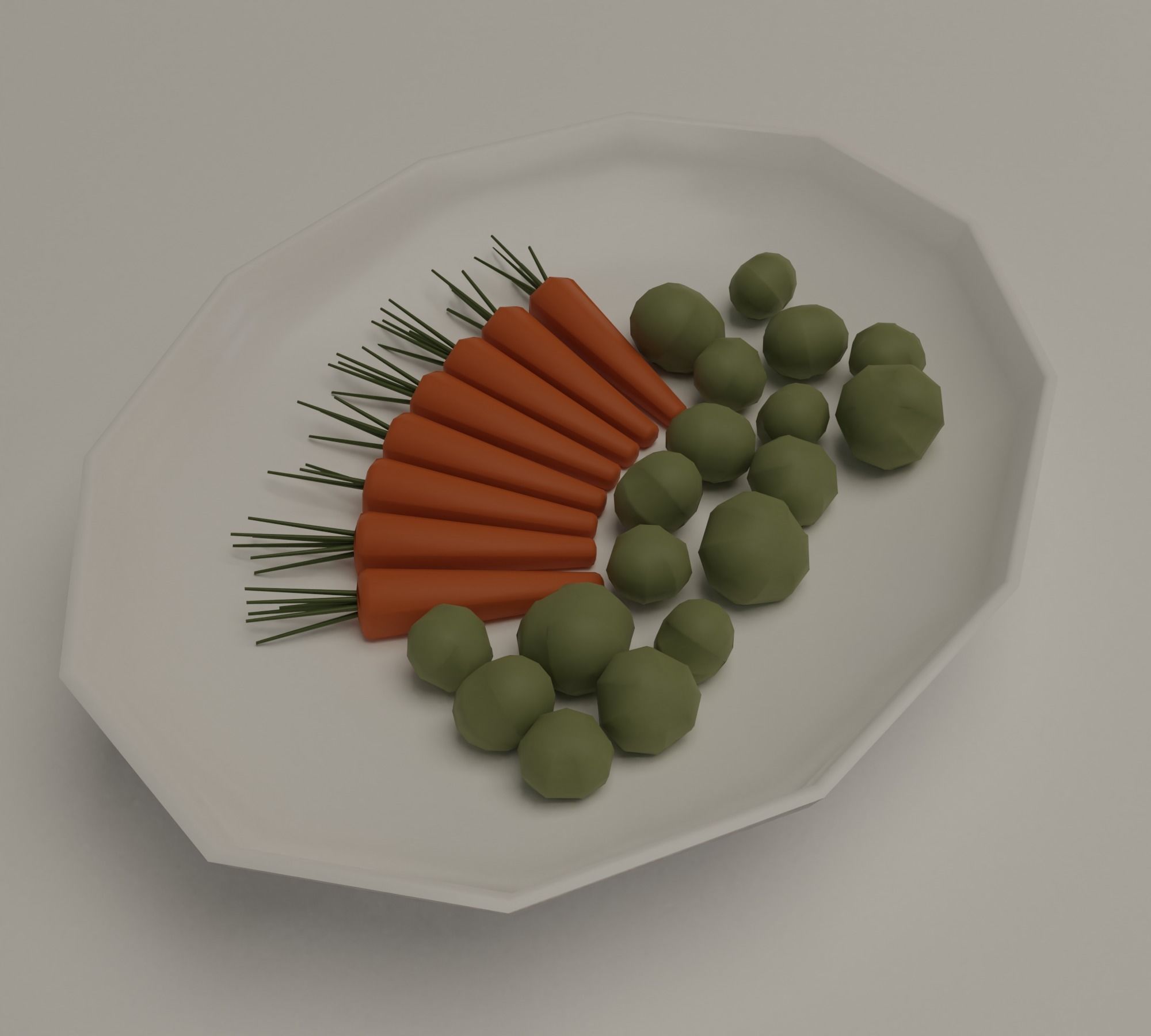 Christmas dinner Low-poly 3D model_5