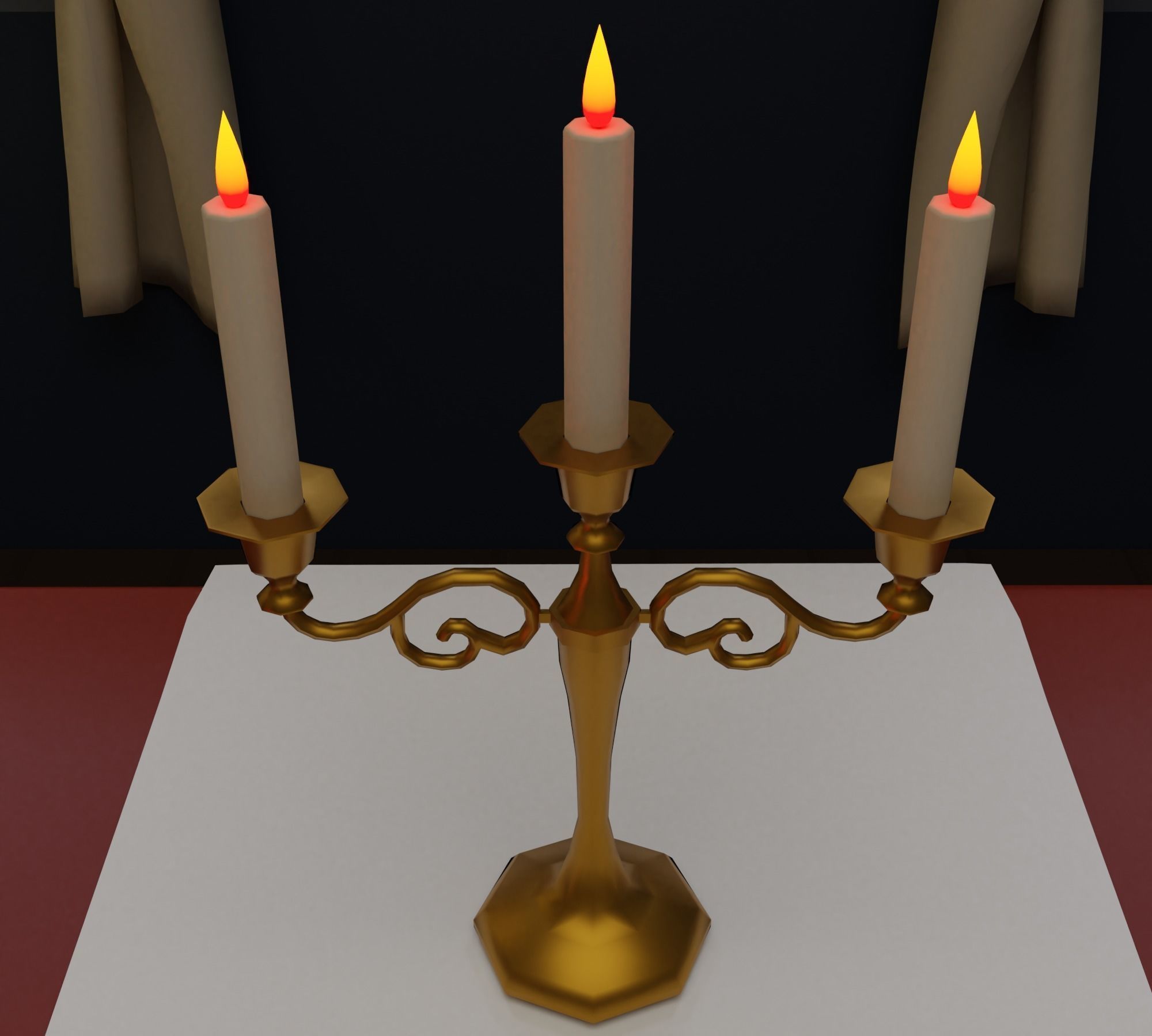 Christmas dinner Low-poly 3D model_13
