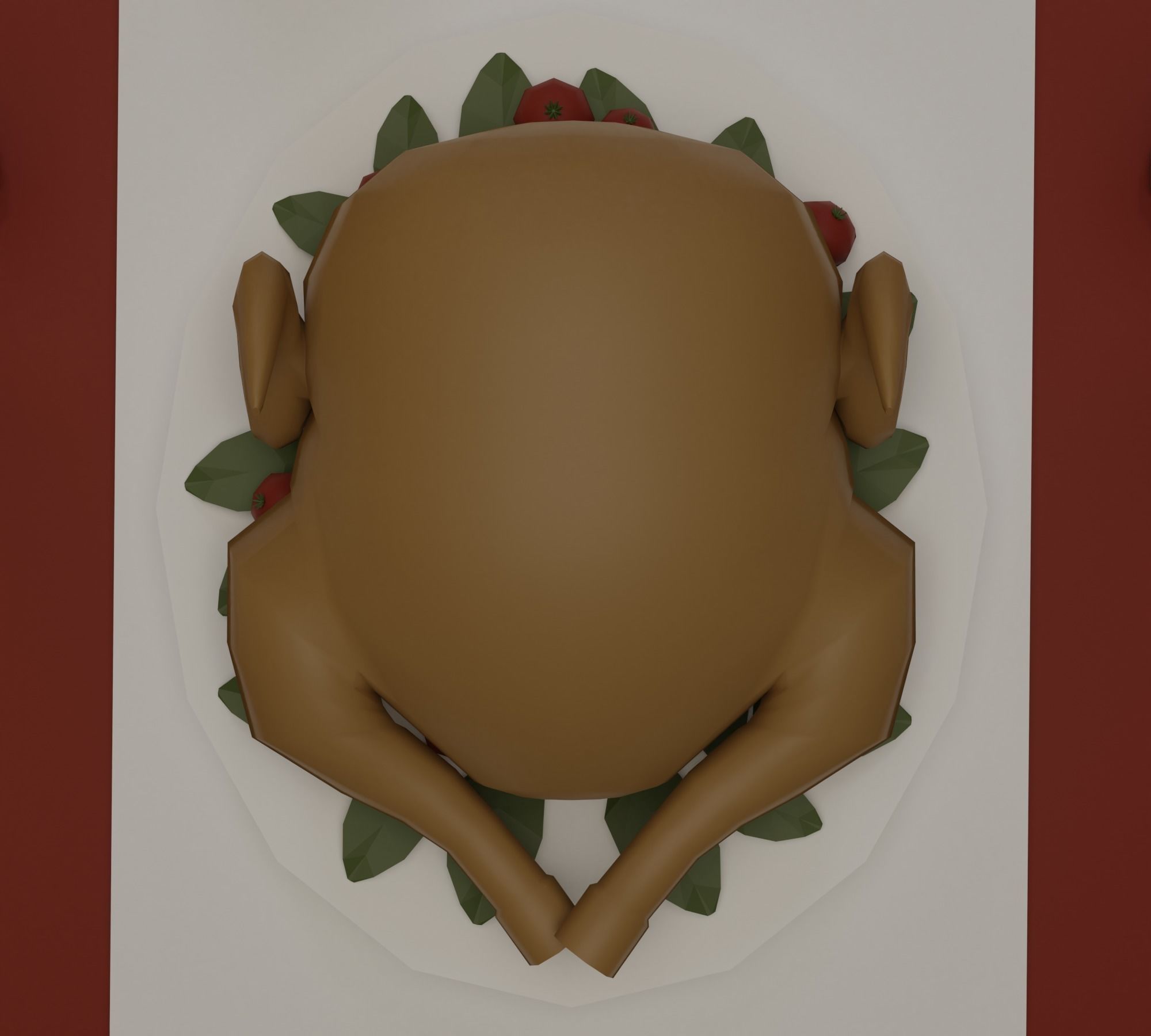 Christmas dinner Low-poly 3D model_9