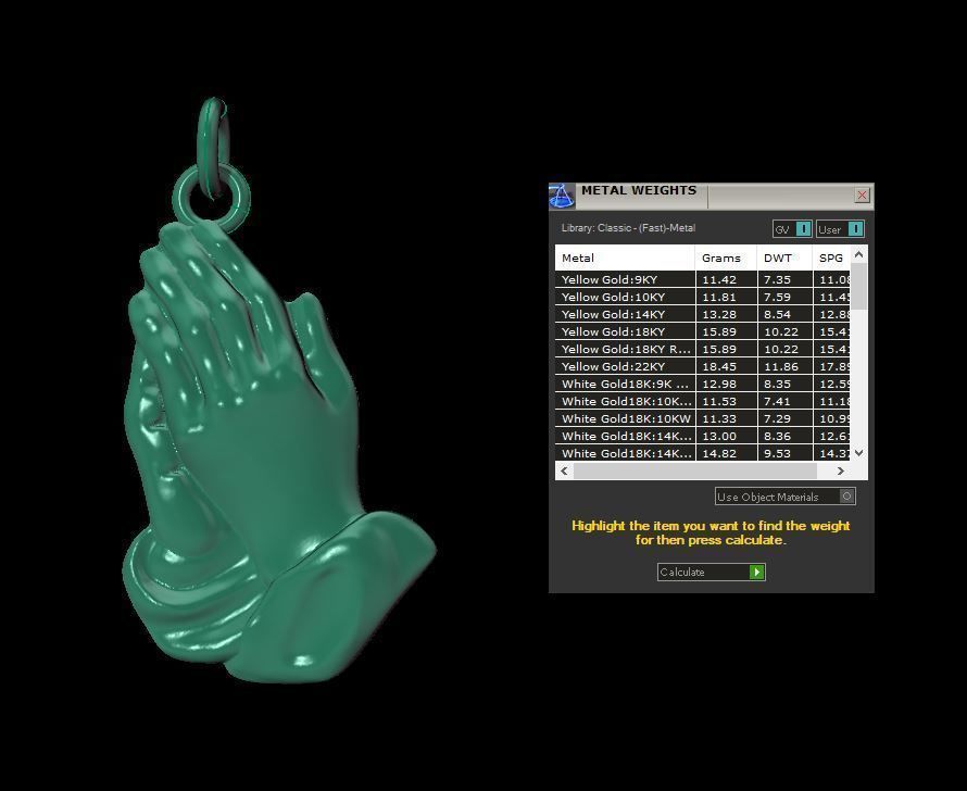 Praying Hands Pendant Size Mid 3D print model_5