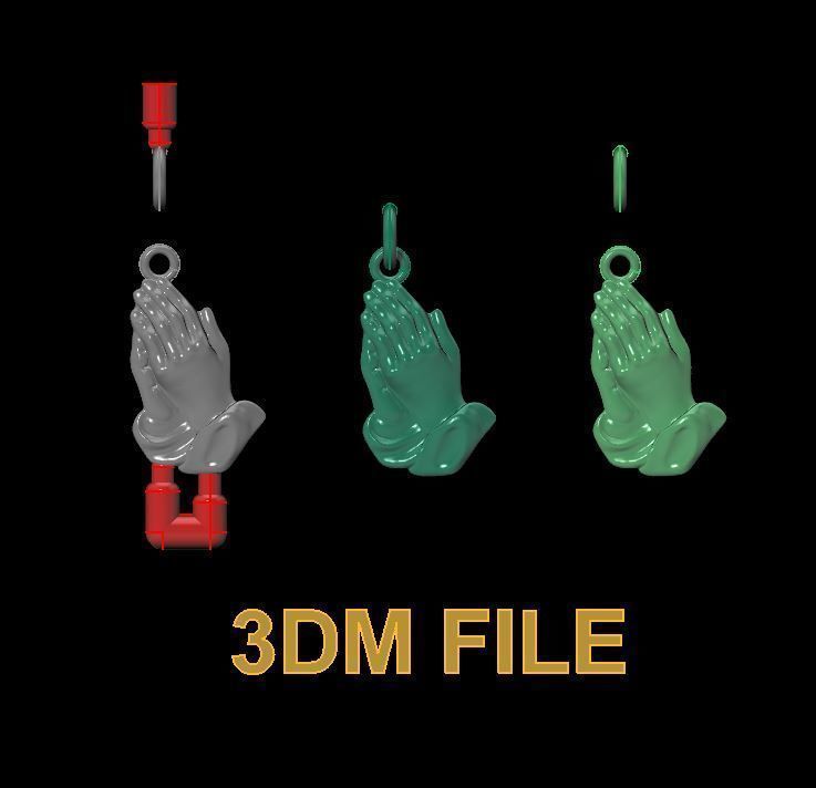 Praying Hands Pendant Size Mid 3D print model_8
