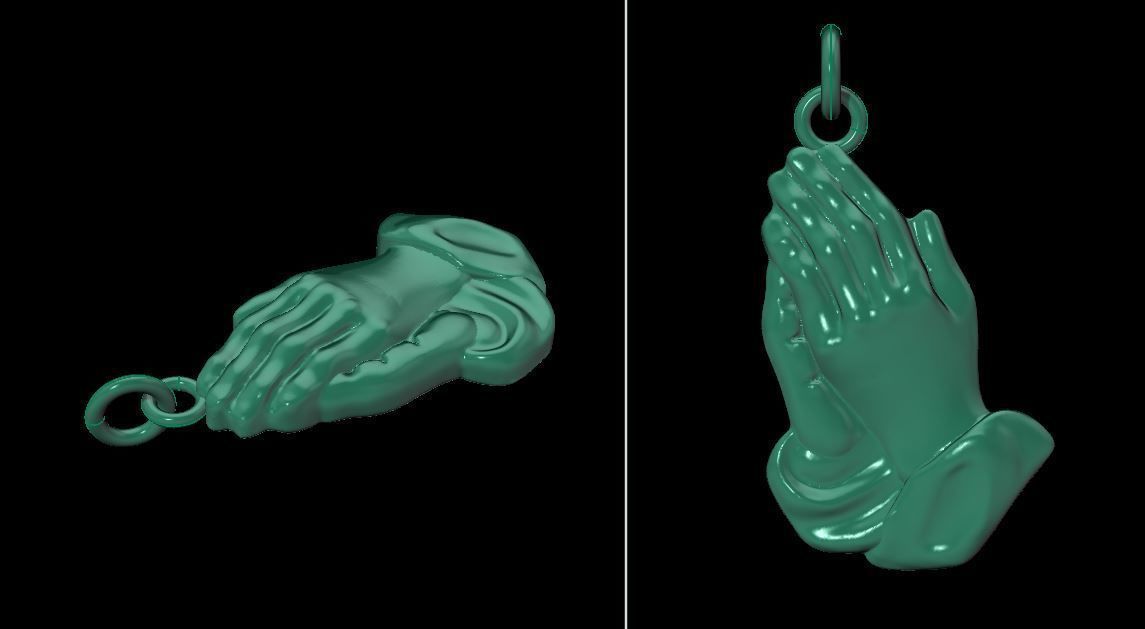Praying Hands Pendant Size Mid 3D print model_9