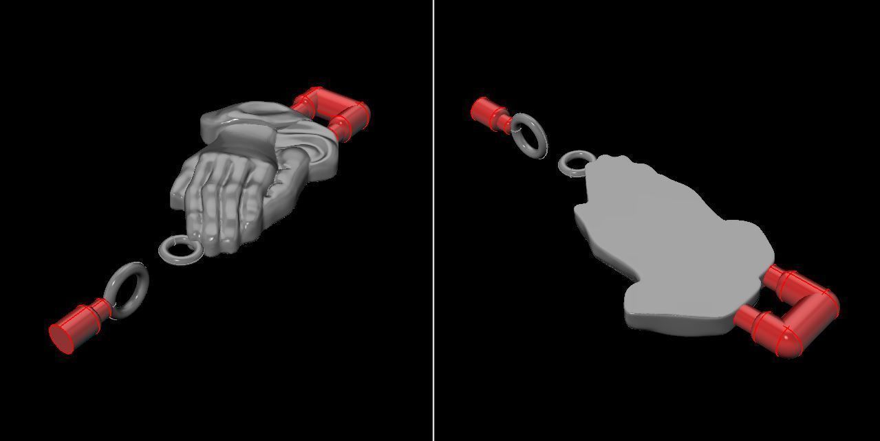 Praying Hands Pendant Size Mid 3D print model_11